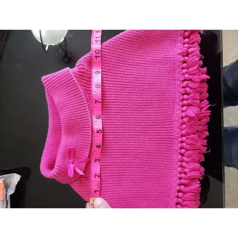 Gymboree 2004 Girls Pink Poncho Pom Pom Cover Sweater Size‎ 12 -18 Months
